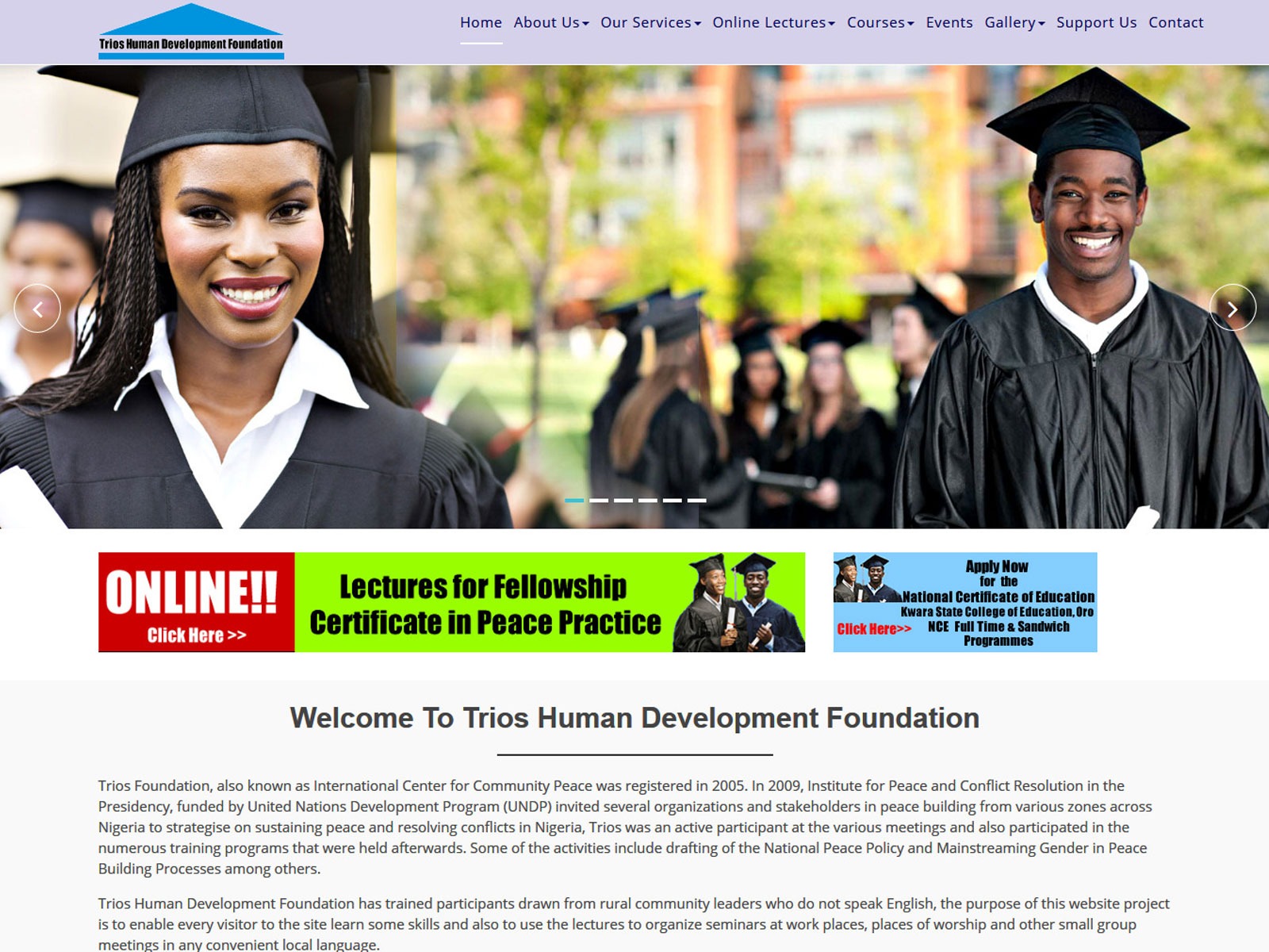 Trios Foundation Web Development