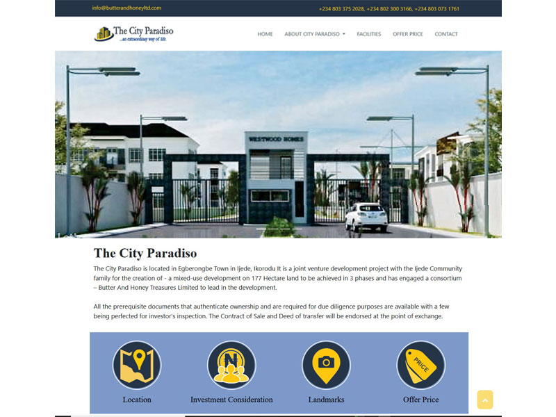 The City Paradiso Web Development
